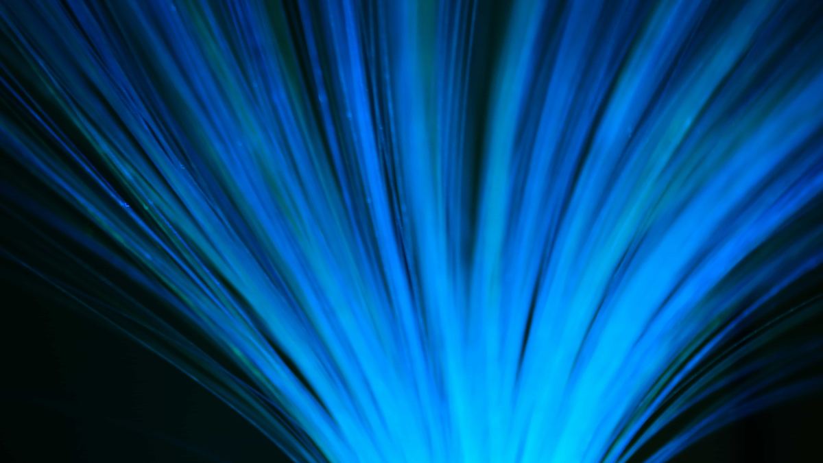 Blue fiber optics radiating outward